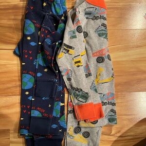 Hanna Andersson Kids Pajamas Set - Blue and Gray Construction and space